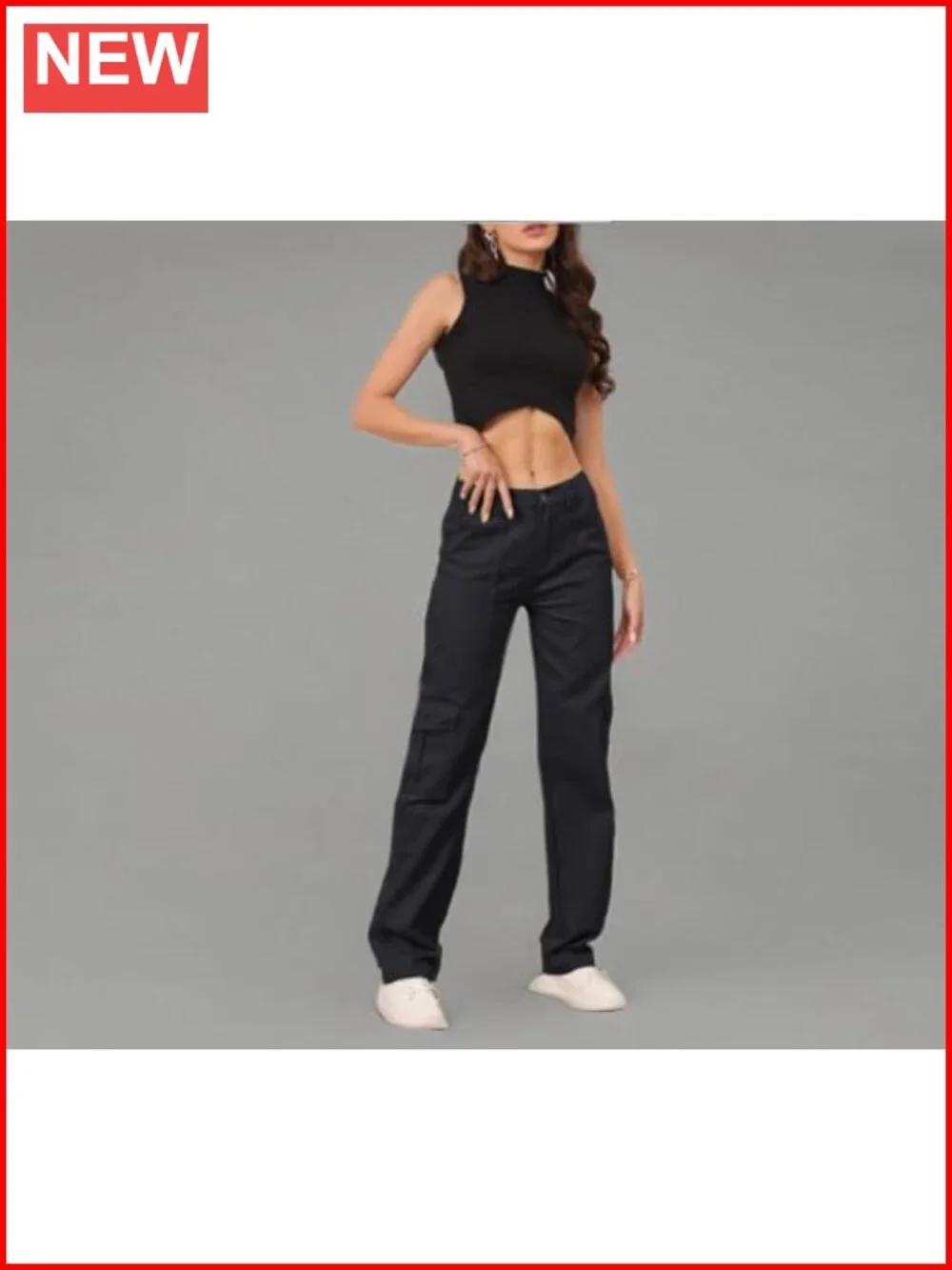 High Waisted Cargo Pants with 6 Pockets Y2K Streetwear